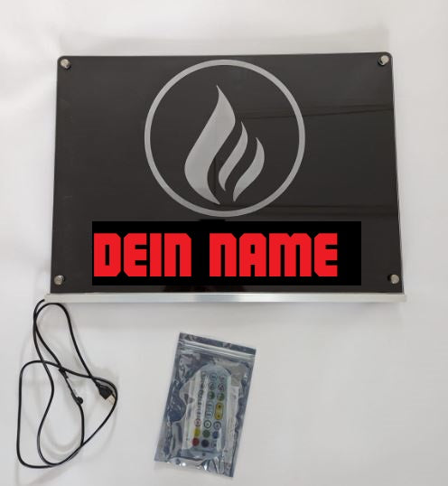 LED-Rückwandschild 50x30cm "Dein Name" Individuell